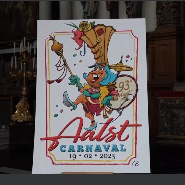 De affiche van Aalst Carnaval 2023! Oilsjt Mjoezik